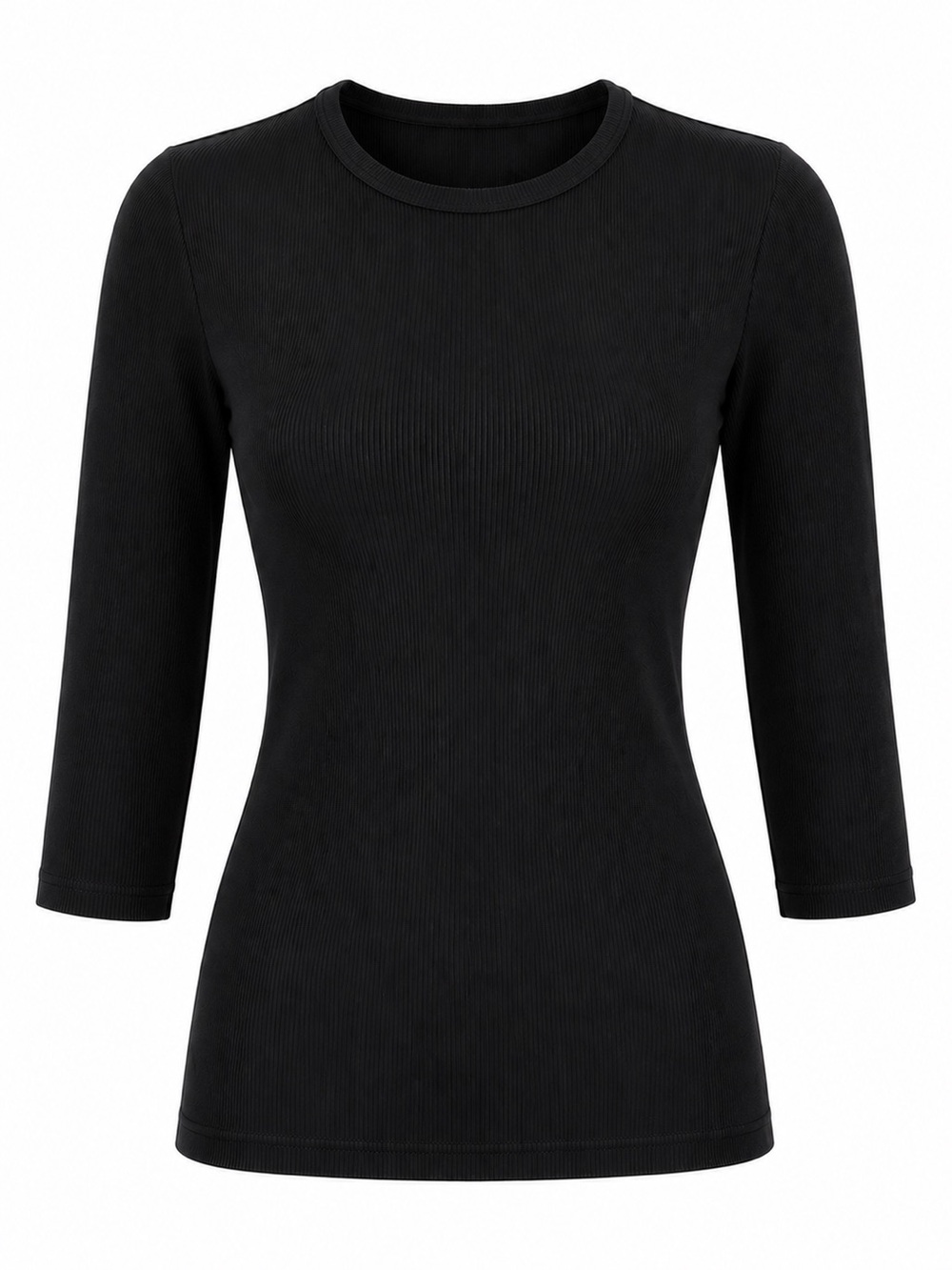 Aleeza Paris Black Ribbed Modal Top Size 1X